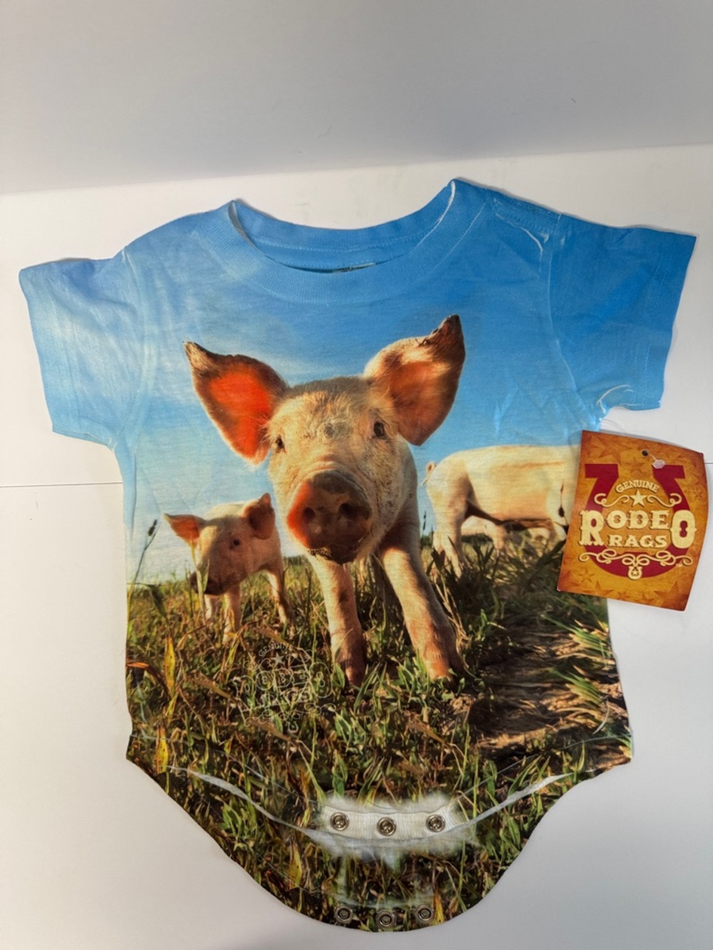 Genuine Rodeo Rags Piglet Graphic Baby Bodysuit Size 12 Months